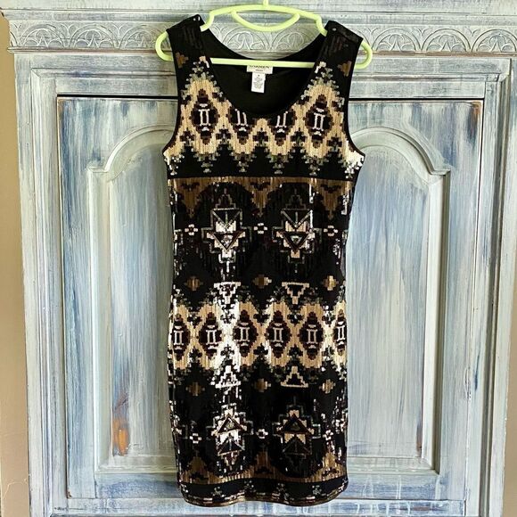 CARMEN by Carmen Marc Valvo Sequin Cocktail Dress - M - Picture 1 of 10